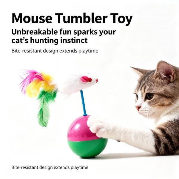 Cat Plush Mouse Tumbler Interactive Toy 2
