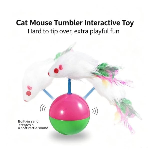 Cat Plush Mouse Tumbler Interactive Toy 4