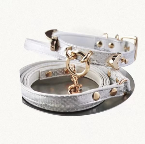 High-end Snake Print Dog Collar & Leash Set 7