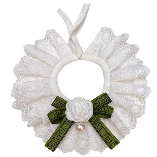 Lace Pet Bib Collar Bow Tie 2