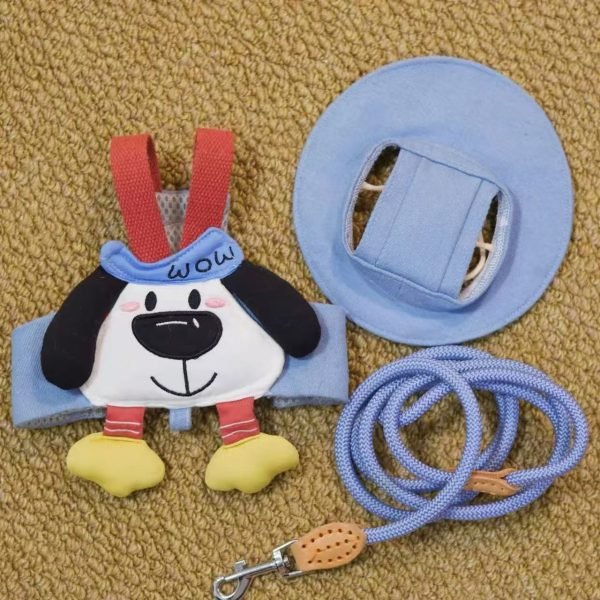 Pet Cat Harness Leash Sun Hat Set 6