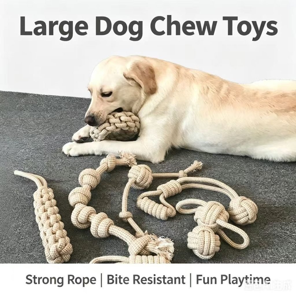 interactive dog toys made from natural cotton rope
