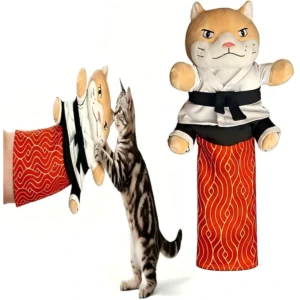 Dinosaur and Karate Cat interactive cat hand puppet style options