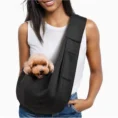 pet sling carrier for small dogs with a wide padded shoulder strap