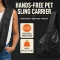 pet sling carrier guide showing a comfortable crossbody fit for a small dog