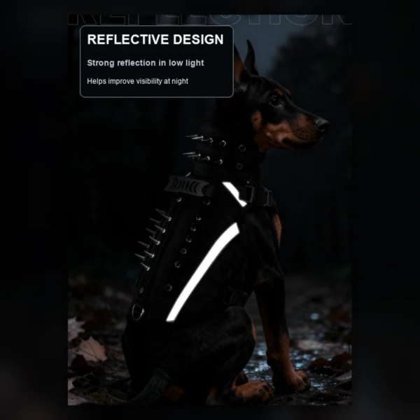 anzelae-spiked-dog-harness-reflective-trim