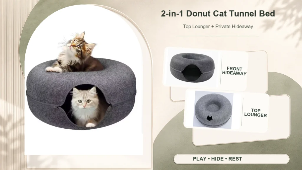 donut cat tunnel bed